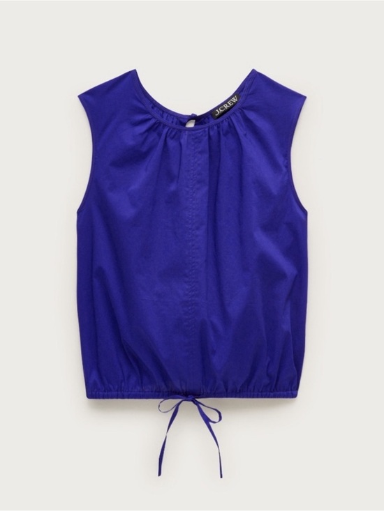 J. Crew Tops - J. Crew Sleeveless Drawstring Tank in Cobalt Blue Size S NWT